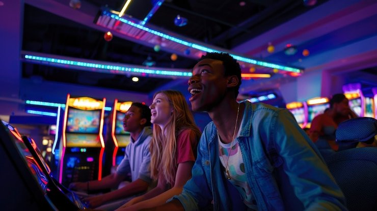 Antarmuka permainan Blueprint Gaming di platform badak179 menampilkan pilihan slot dan tabel dealer langsung